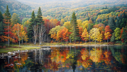 Autumn's Reflection Wall Mural