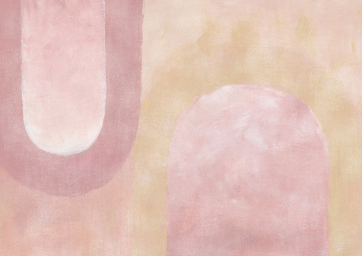 Blush Hues Abstract Wallpaper in your room