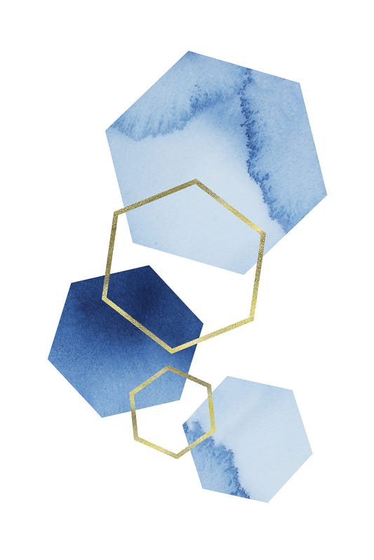 Blue & Gold Wall Mural