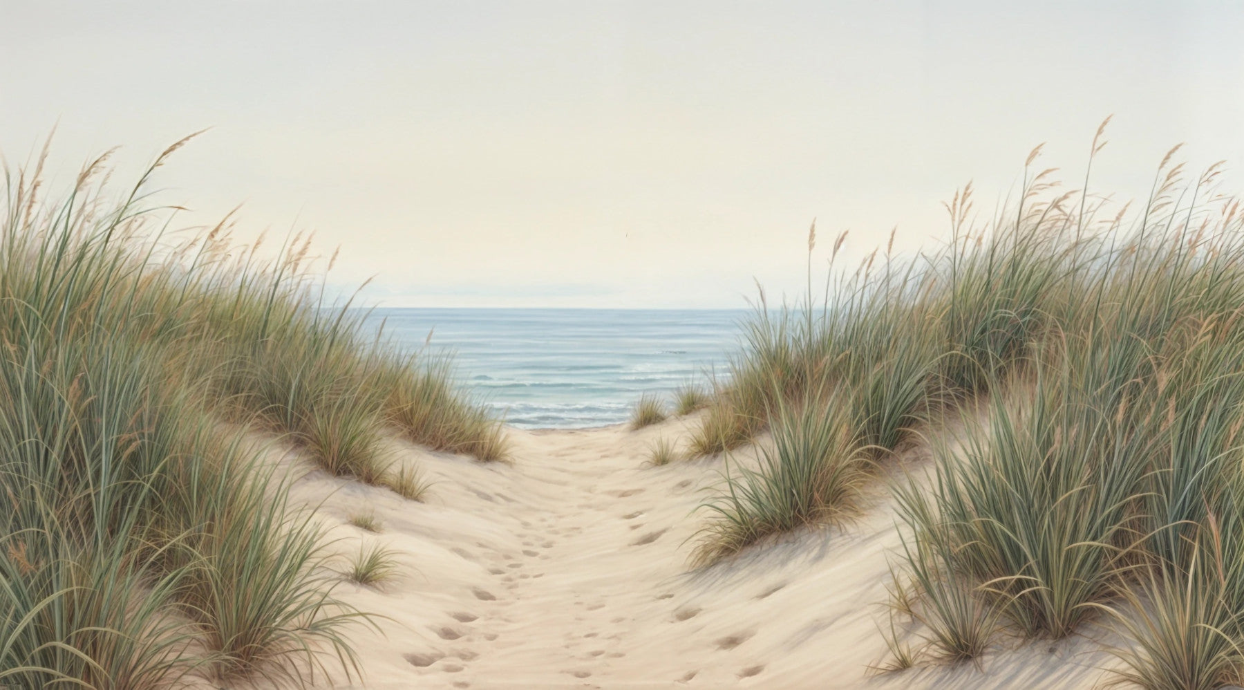 Coastal Serenity Wallpaper Mural in your room — zoomed