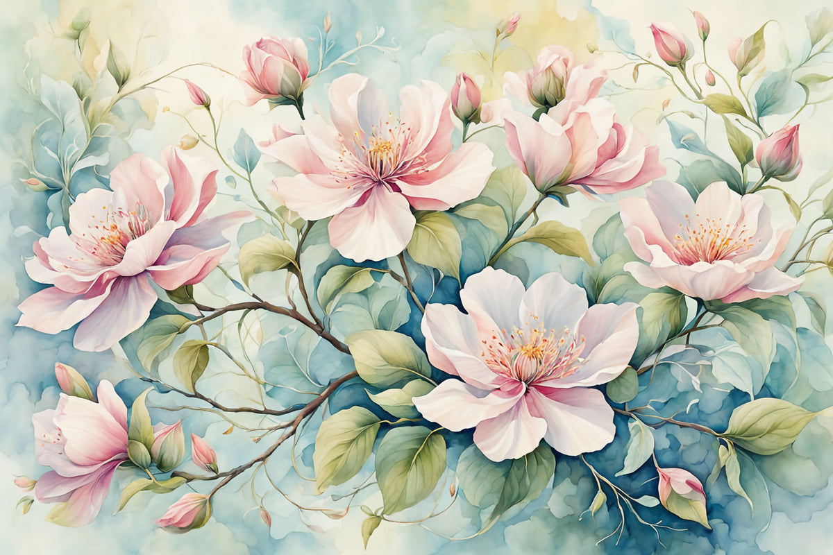 Blushing Blossoms Wall Mural in your room
