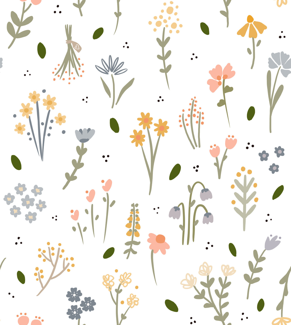 Wildflowers Wallpaper in your room — zoomed