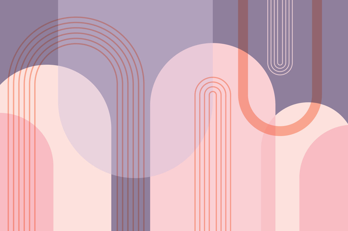 Abstract Arches in Pink and Purple Wall Mural in your room