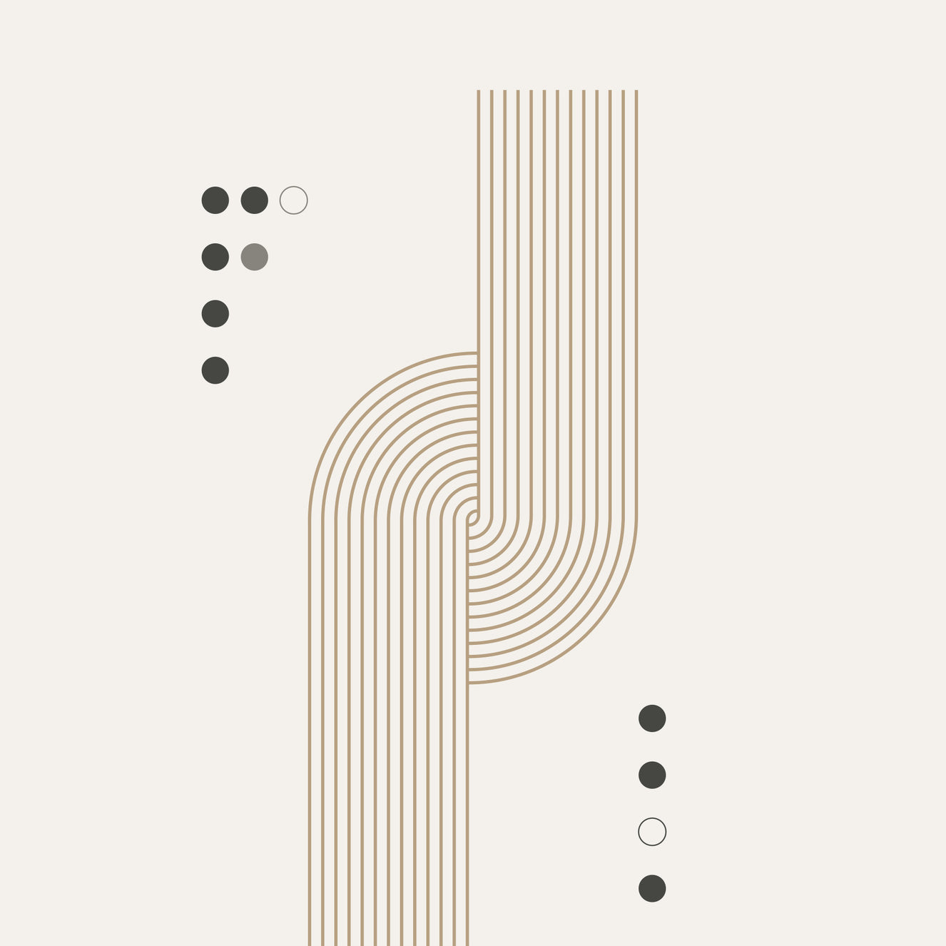 Minimal Geometric Flow Wall Mural