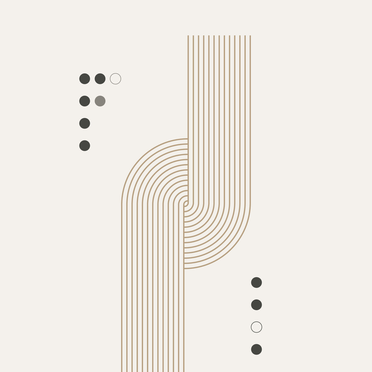 Minimal Geometric Flow Wall Mural