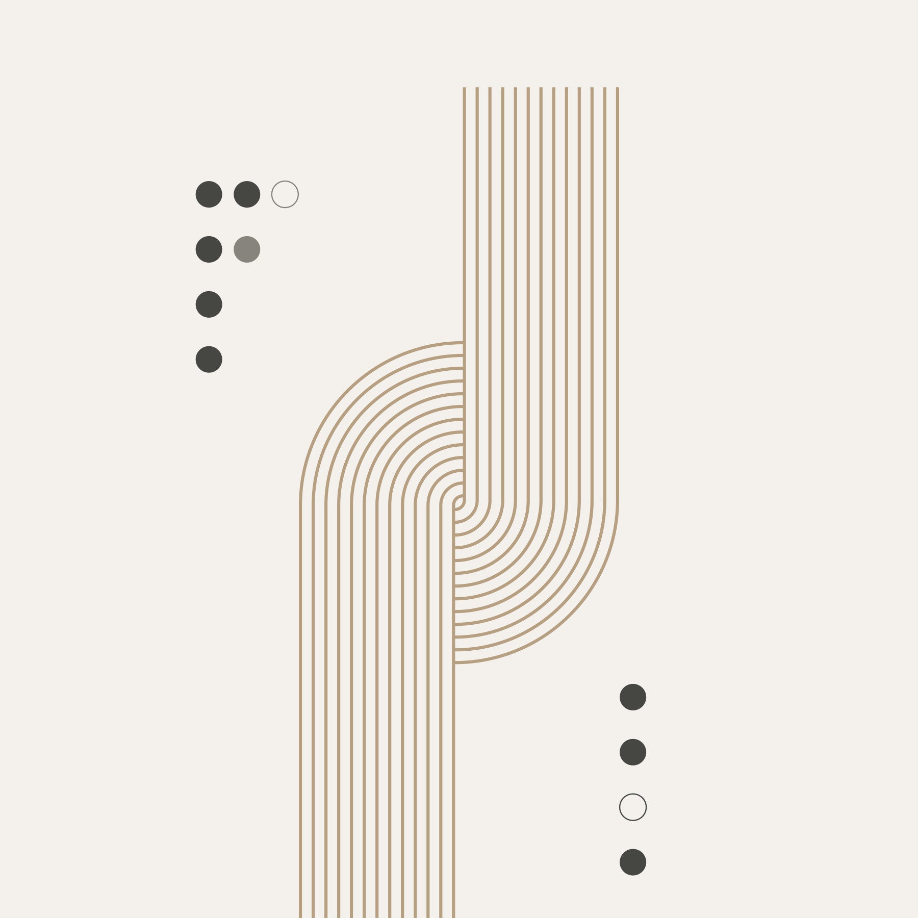 Minimal Geometric Flow Wall Mural in your room — zoomed