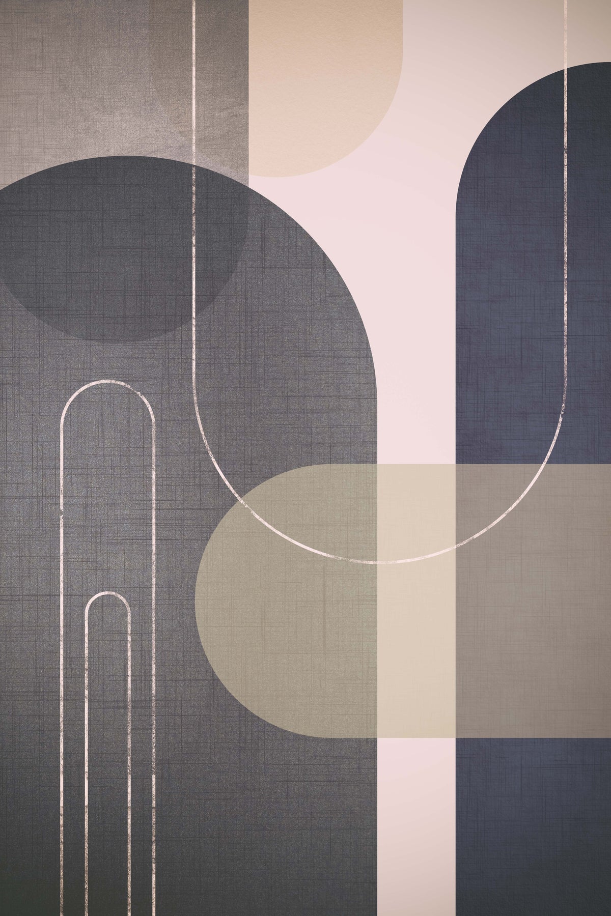 Modern Mid Century Linen Wall Mural in your room