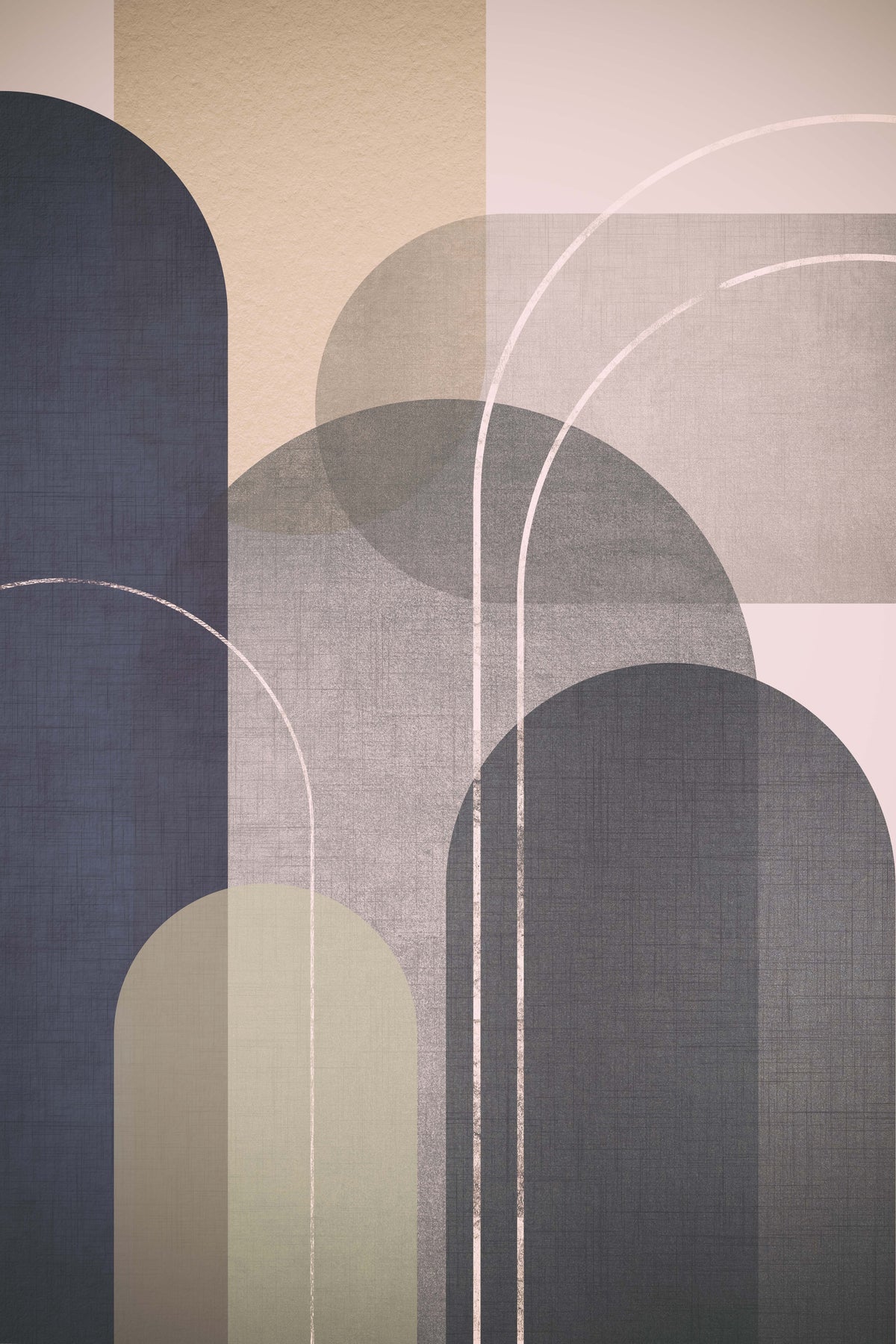 Modern Mid Century Linen 2 Wall Mural in your room — zoomed