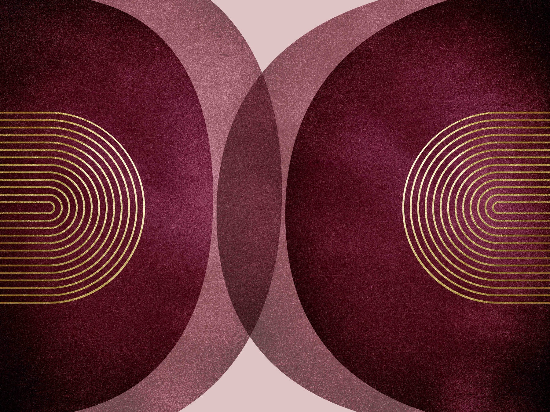 Modern Mid Century Burgundy Wall Mural in your room — zoomed