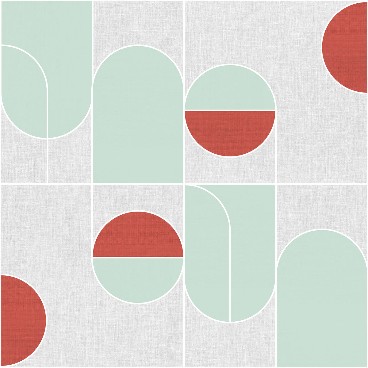 Terracotta & Mint Geometric Wallpaper⁠