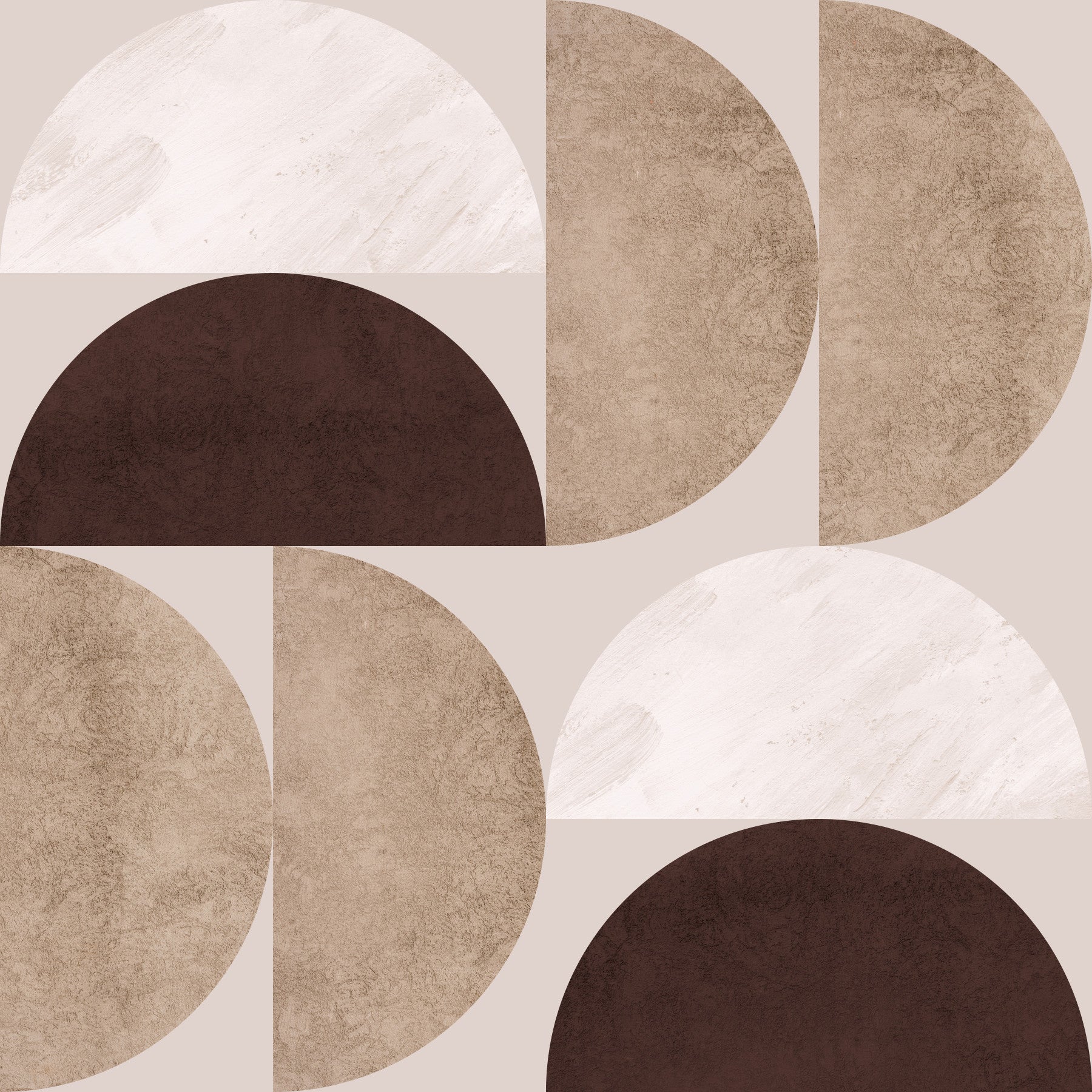 Modern Mid-Century Semicircles Wallpaper⁠ in your room — zoomed
