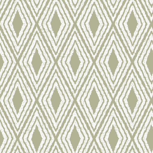Harlequin Diamond Boho Muted Pastel Green Wallpaper⁠