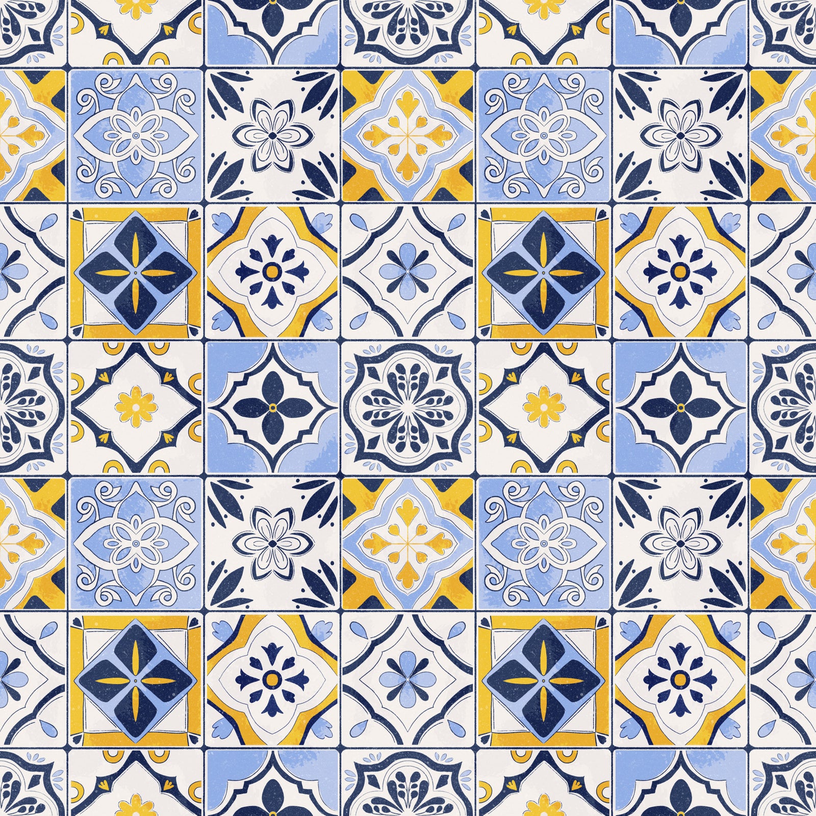 Mediterranean Mosaic Tiles Wallpaper⁠
