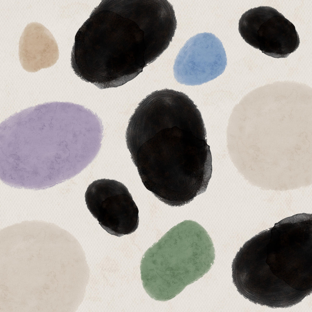 Abstract Watercolor Dots  Wall Mural in your room — zoomed