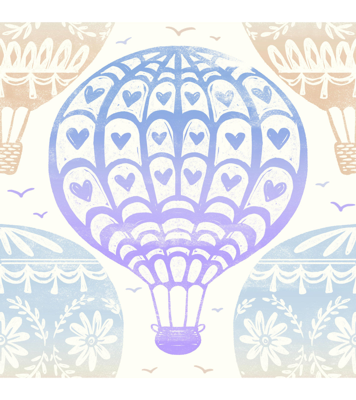 Whimsical Hot Air Balloon Voyage Wallpaper⁠ in your room