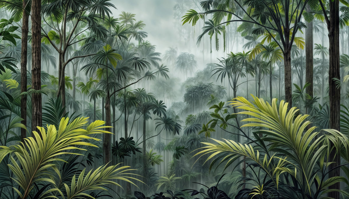 Enchanted Jungle Escape Wall Mural in your room — zoomed
