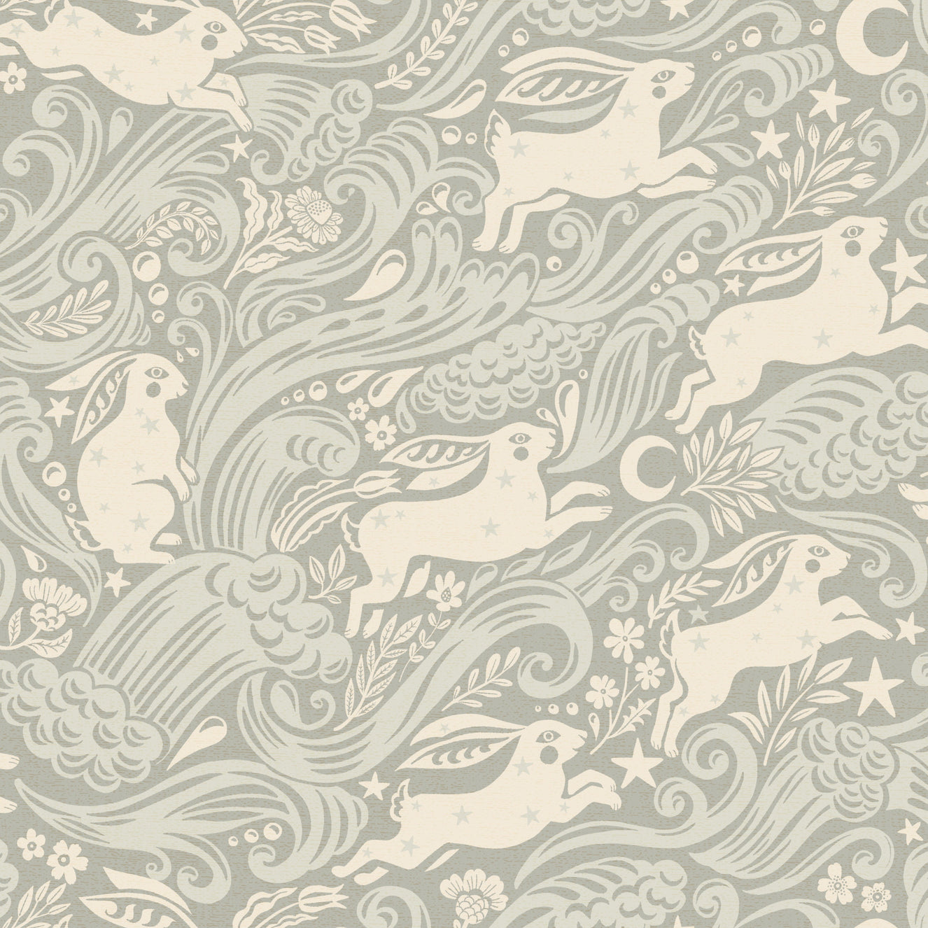 Silver Celestial Sea Rabbit Wallpaper⁠