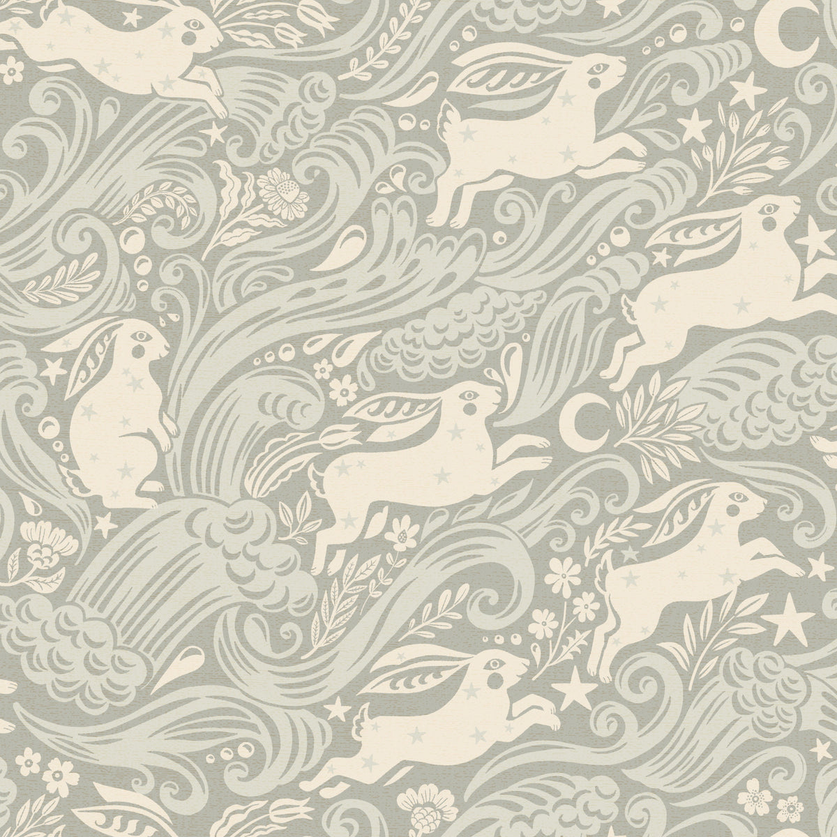 Silver Celestial Sea Rabbit Wallpaper⁠ in your room