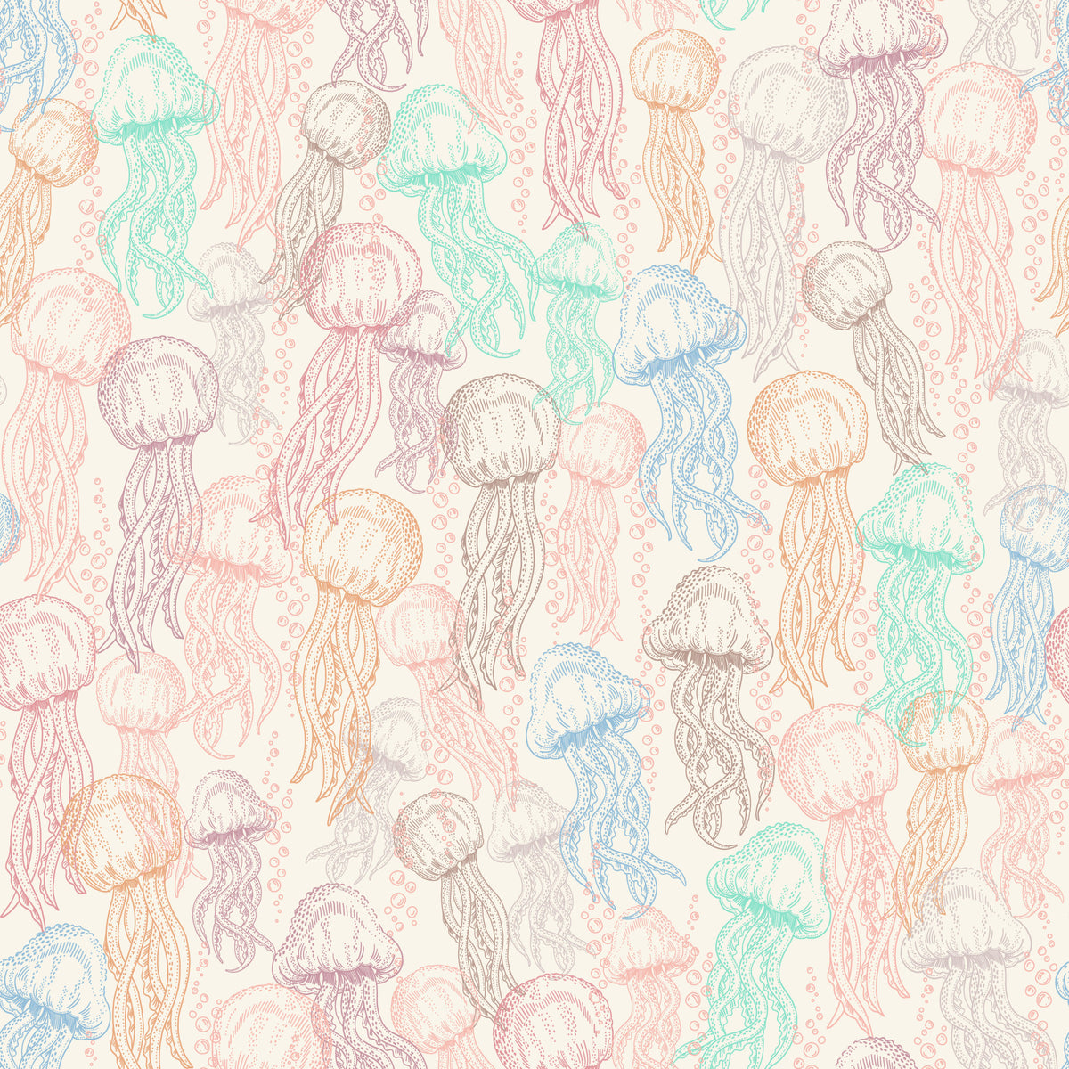 Pastel Jellyfish Doodle Wallpaper⁠