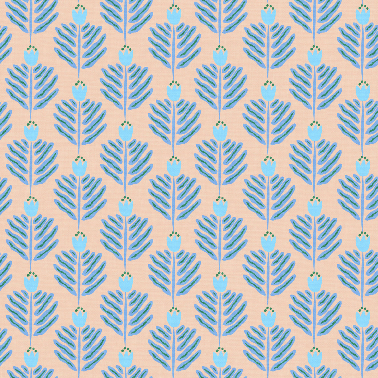 Blue Chunky Plant Jewel Jungle Wallpaper⁠