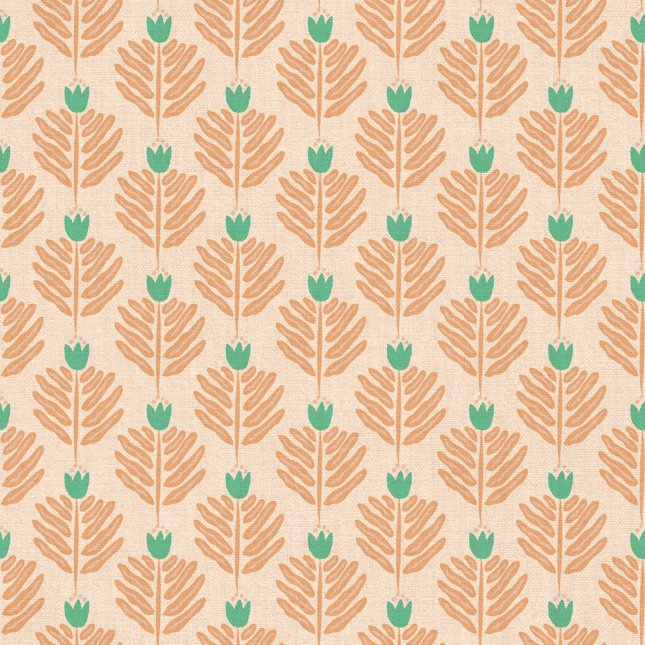 Peach Chunky Plant Jewel Jungle Wallpaper⁠