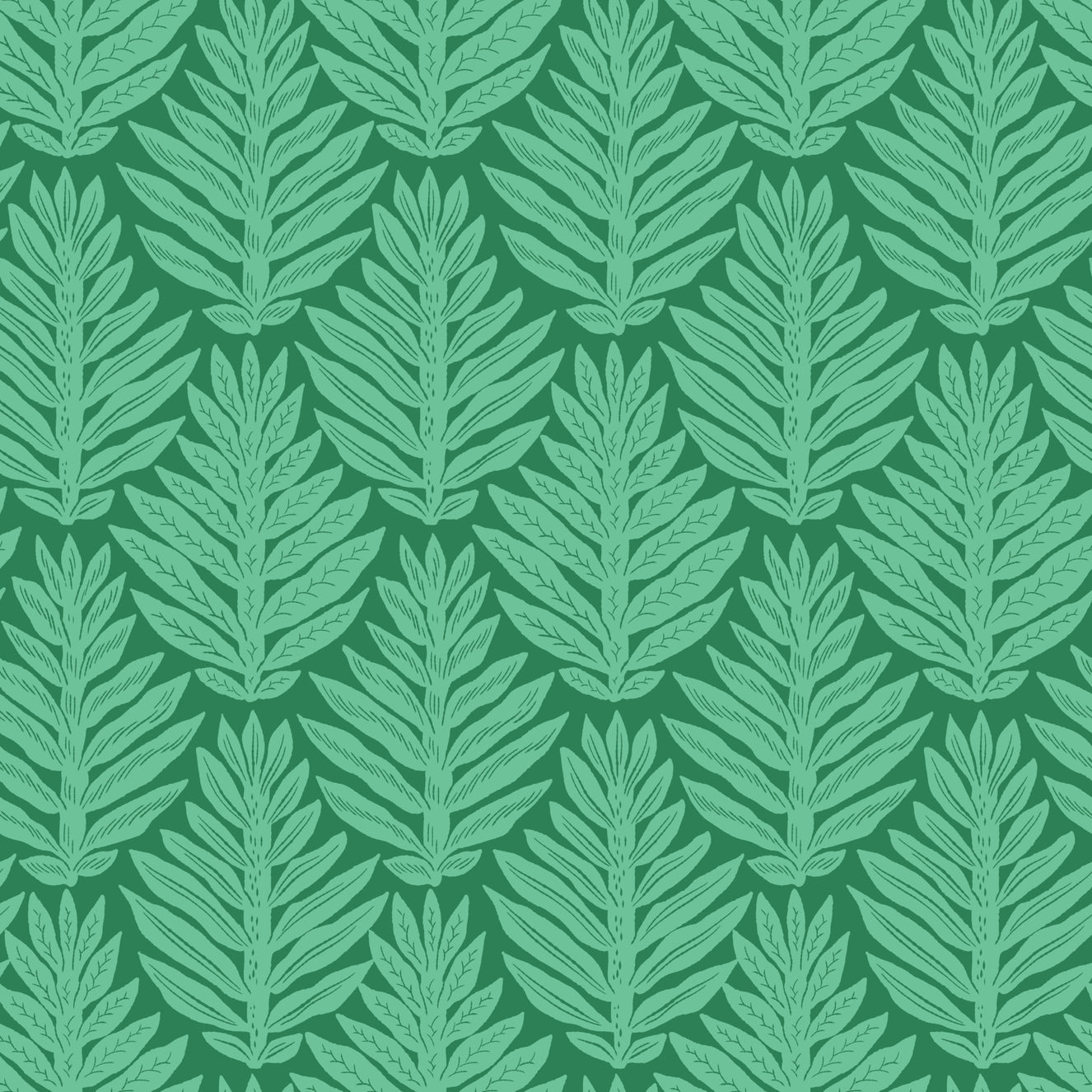 Scallop  Green Leaf Jewel Jungle Wallpaper⁠