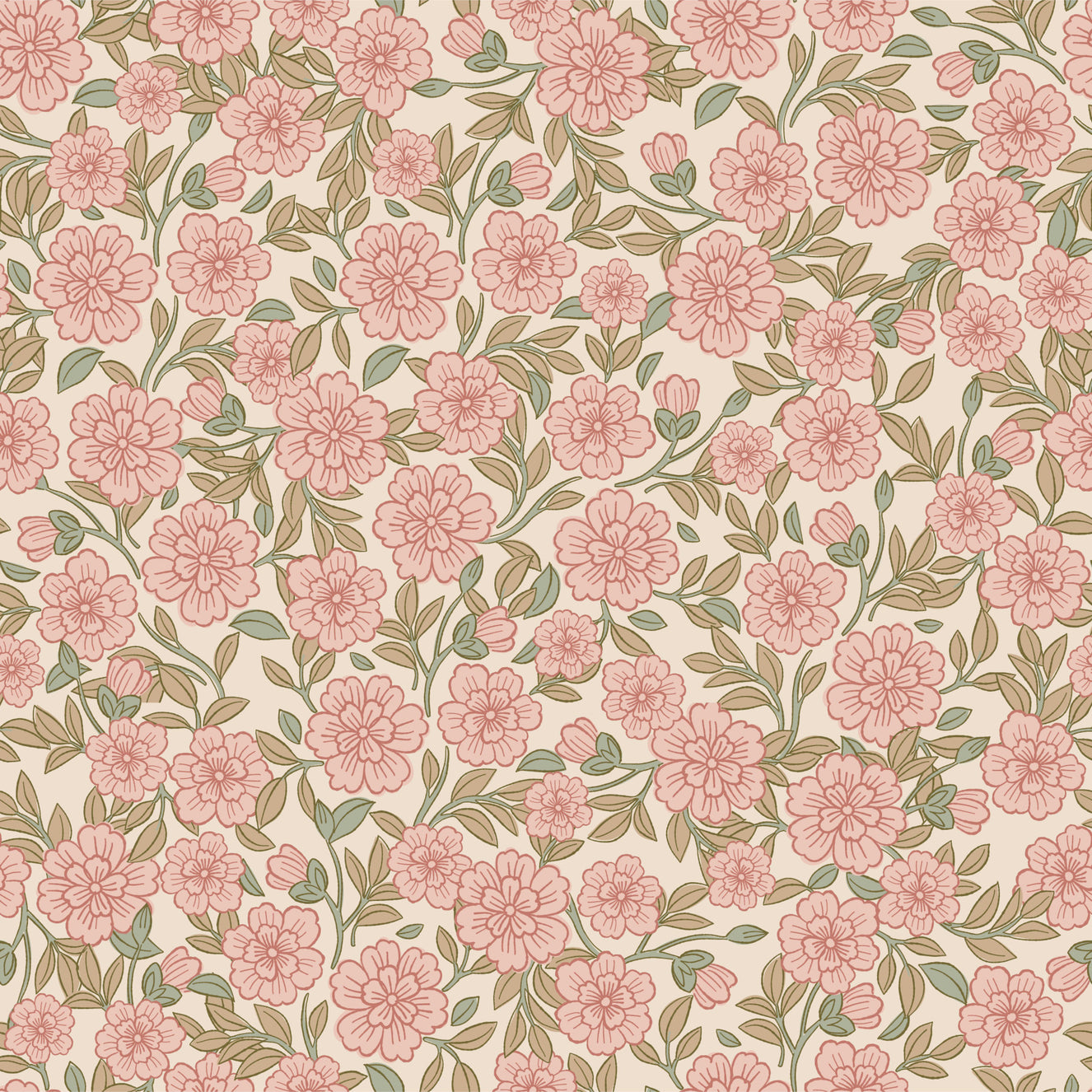 Juno Welcoming Walls Ditsy Peach Floral Wallpaper⁠