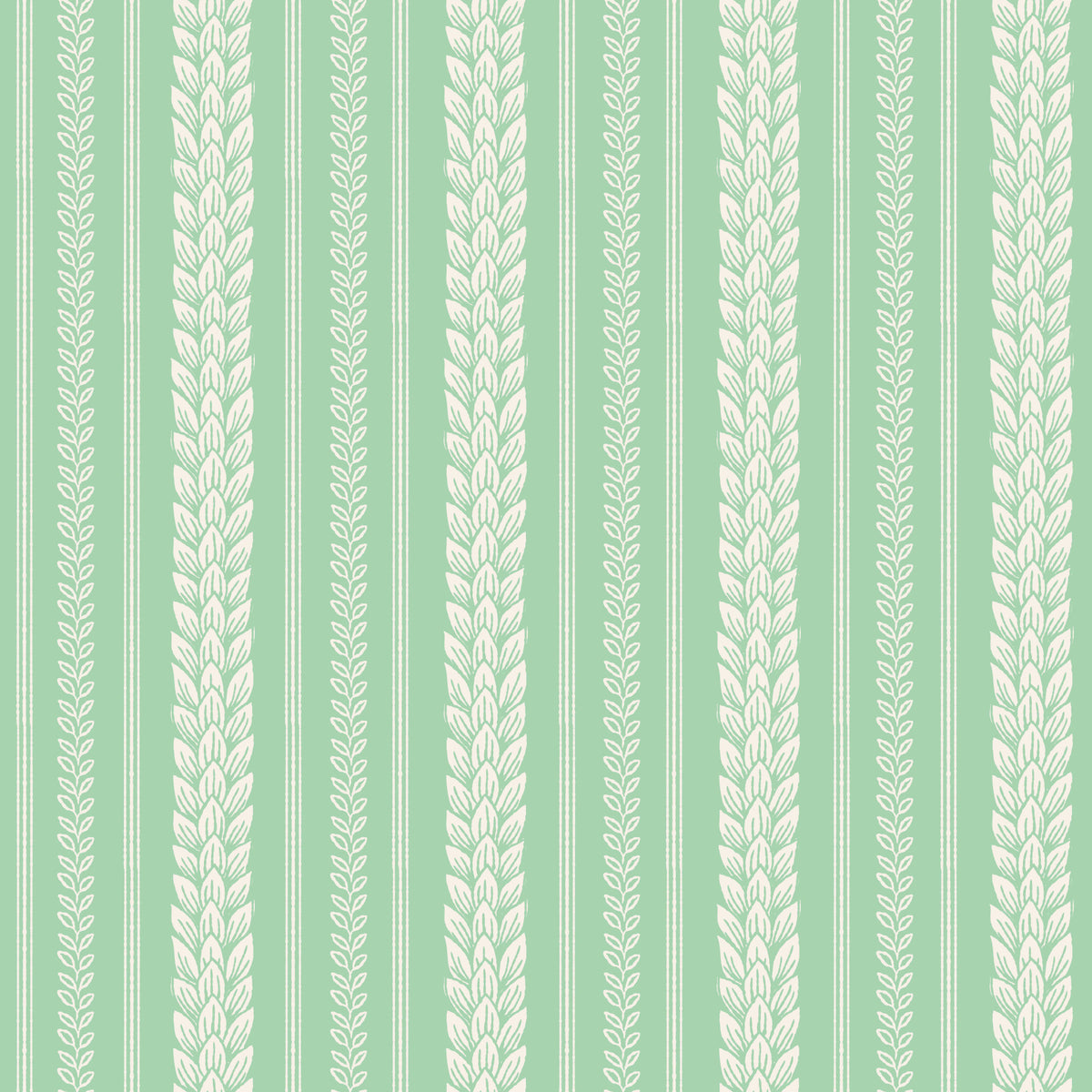 Merry Cherry Green Stripe  Wallpaper⁠ in your room