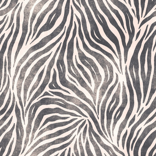 Mono Textured Boho Zebra Print Wallpaper⁠