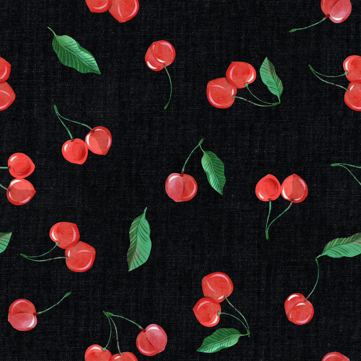 Toss Black Painterly Cherries  Wallpaper⁠