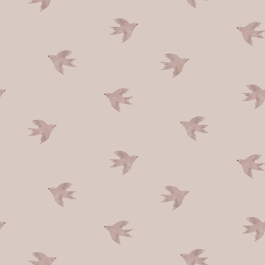 Dreamy Birds Shell Pink Wallpaper⁠