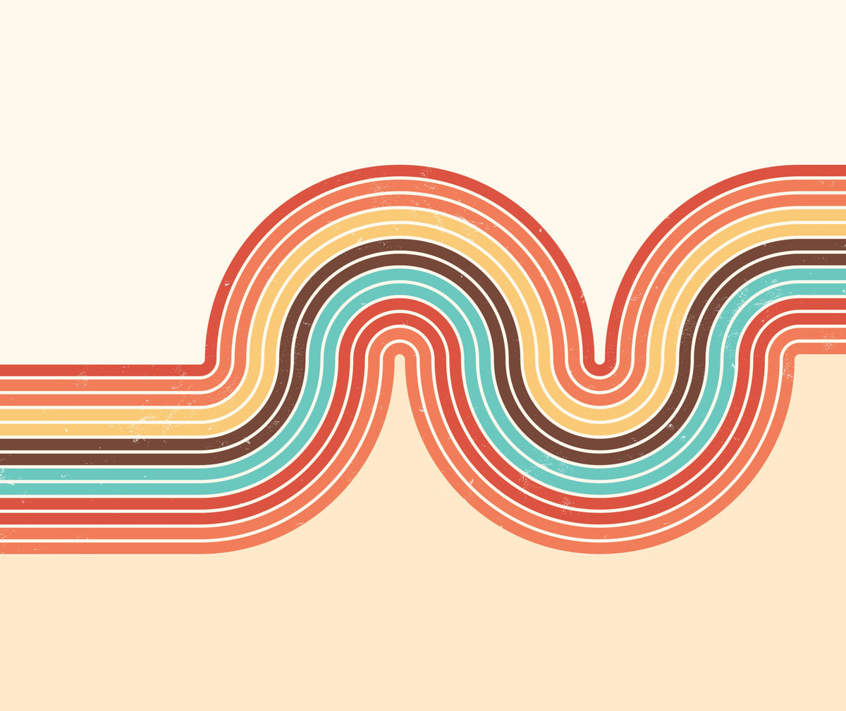 Retro Curvy Lines 3 Wall Mural