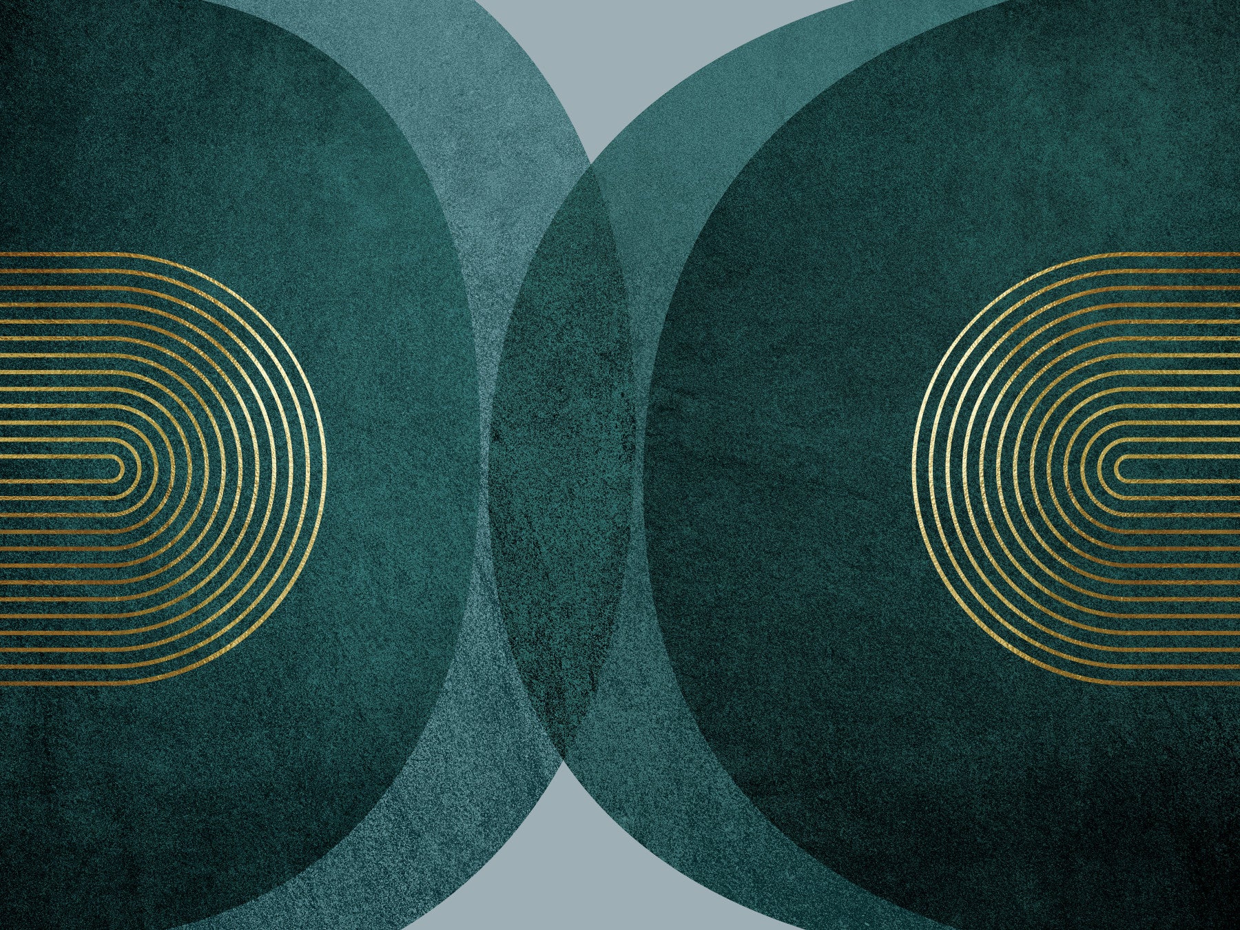 Modern Mid Century in Teal Wall Mural