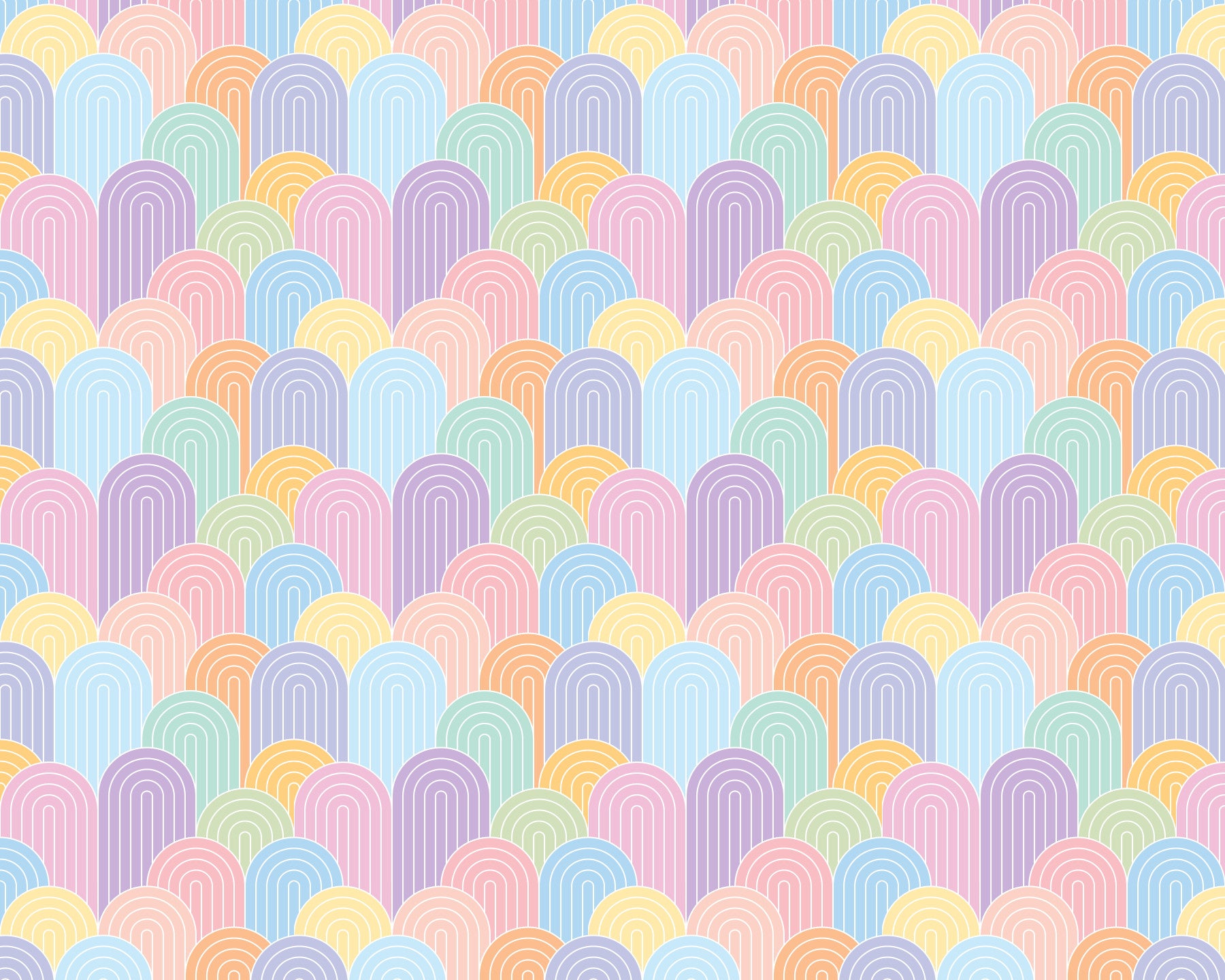 Bright Pastel Rainbows Wall Mural