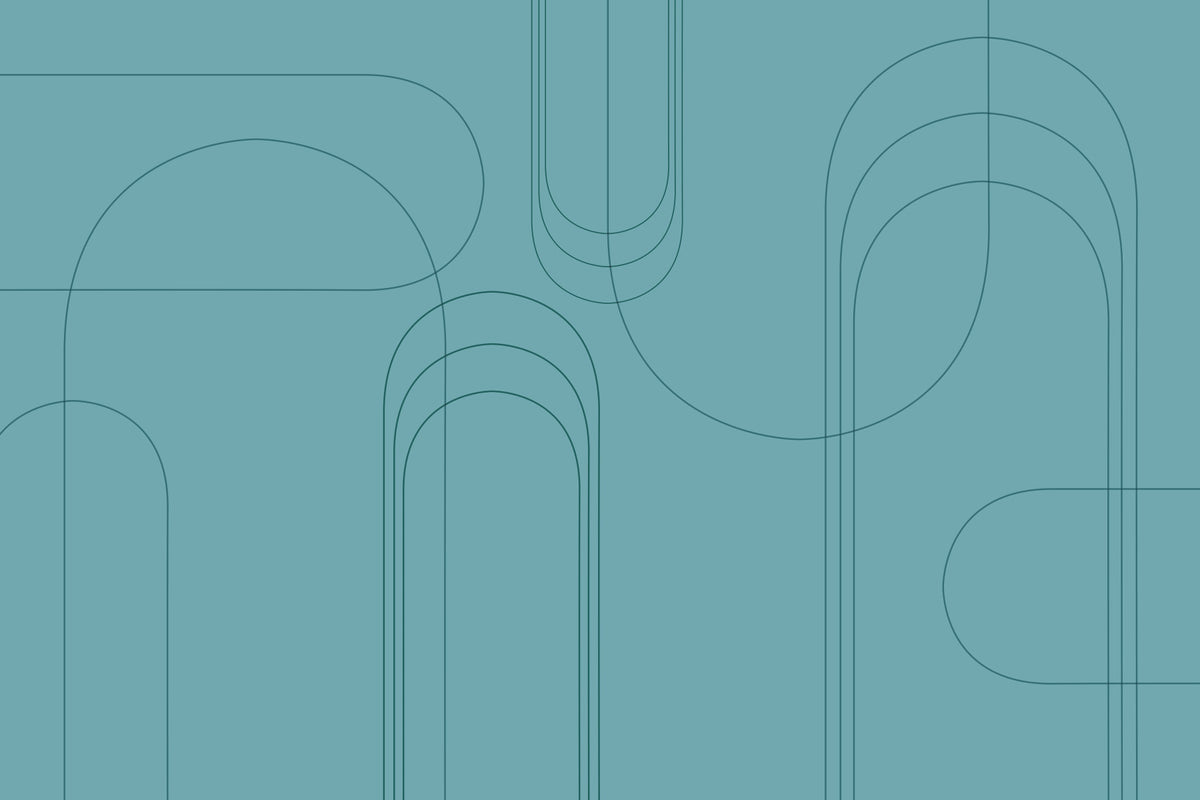 Turquoise Abstract Arches Wall Mural