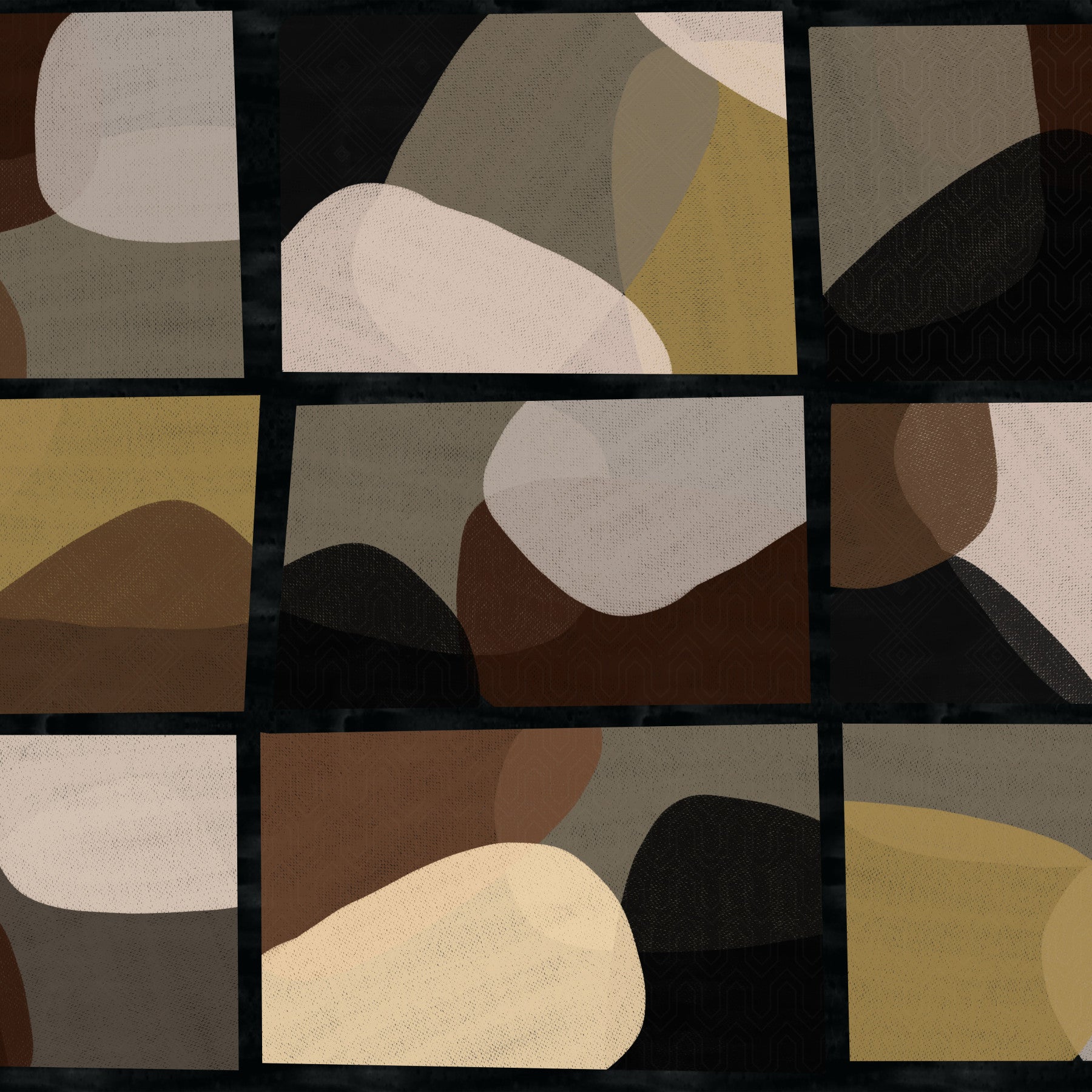Geometric Stone Wall Mural
