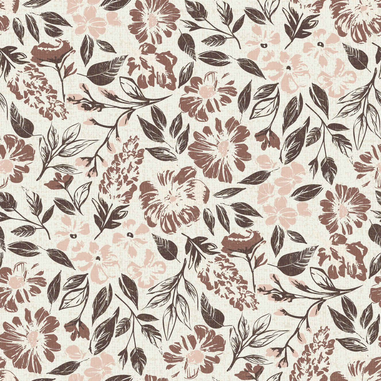 Rustic Floral Tapestry Neutral Tones Wallpaper⁠