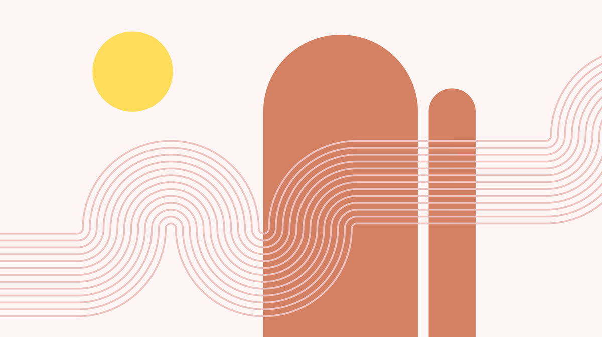Retro Sunset Vibes Wall Mural in your room — zoomed