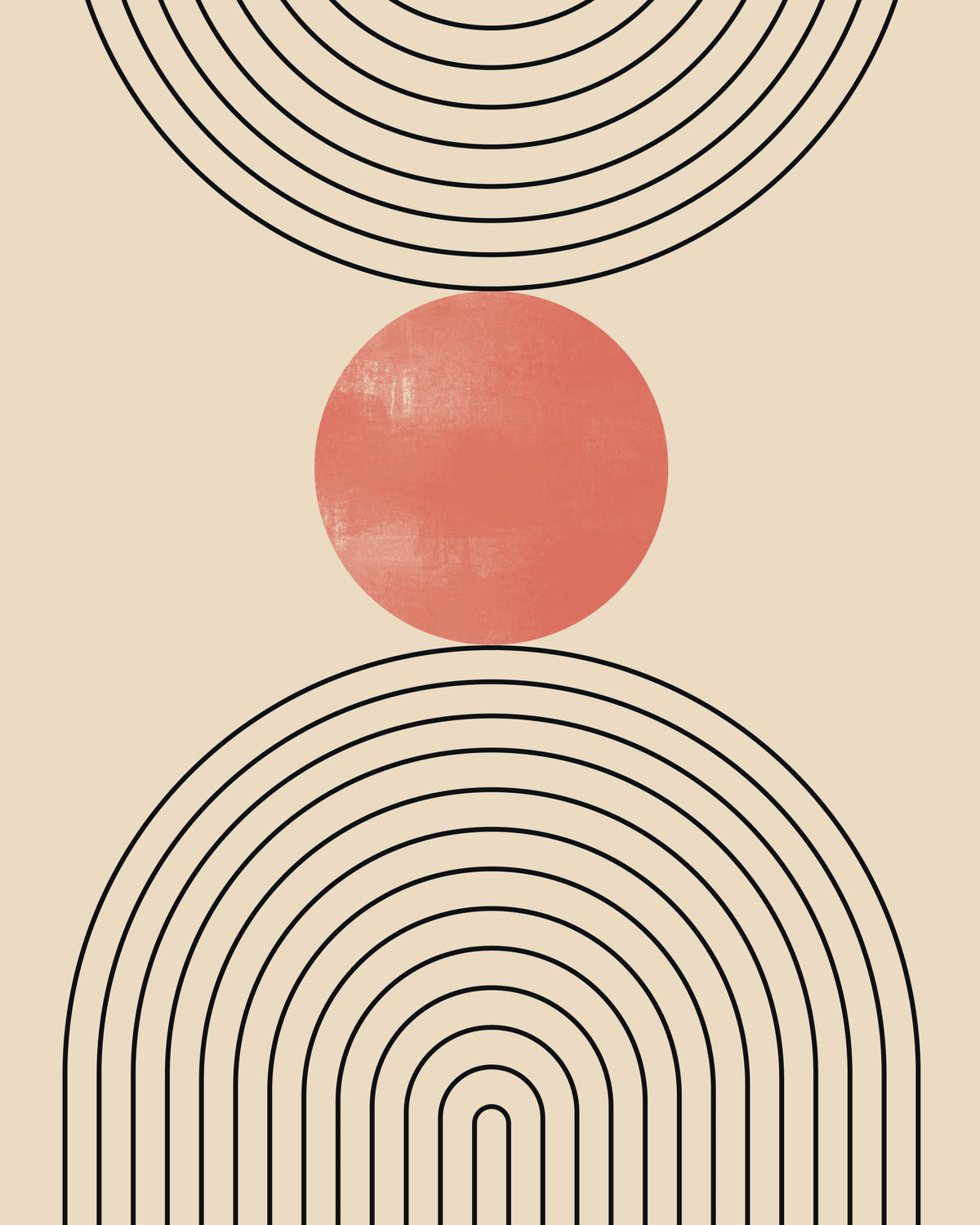 Mid-Century Modern Minimalism Wall Mural in your room — zoomed