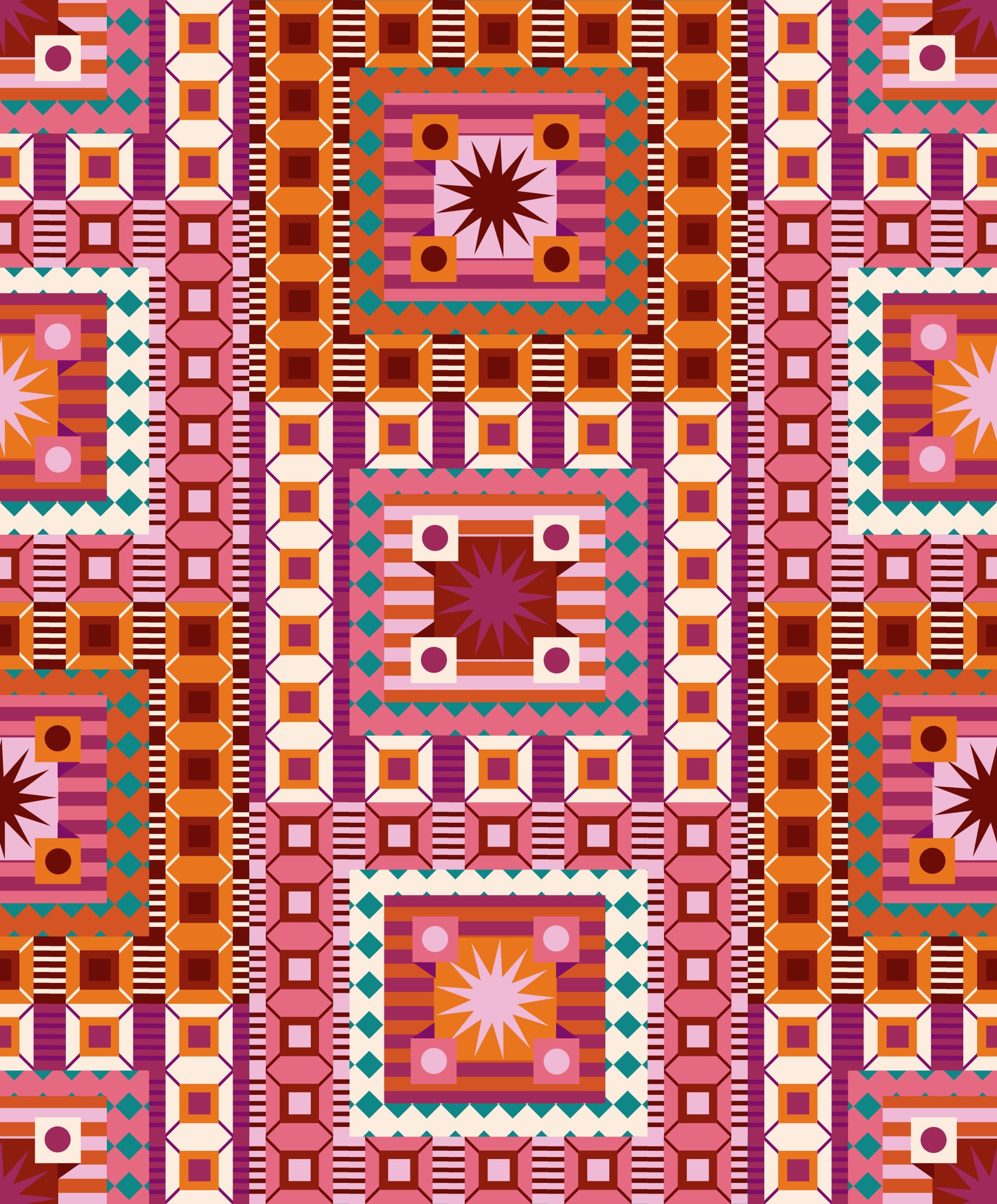 Crimson & Orange Burst Wallpaper⁠