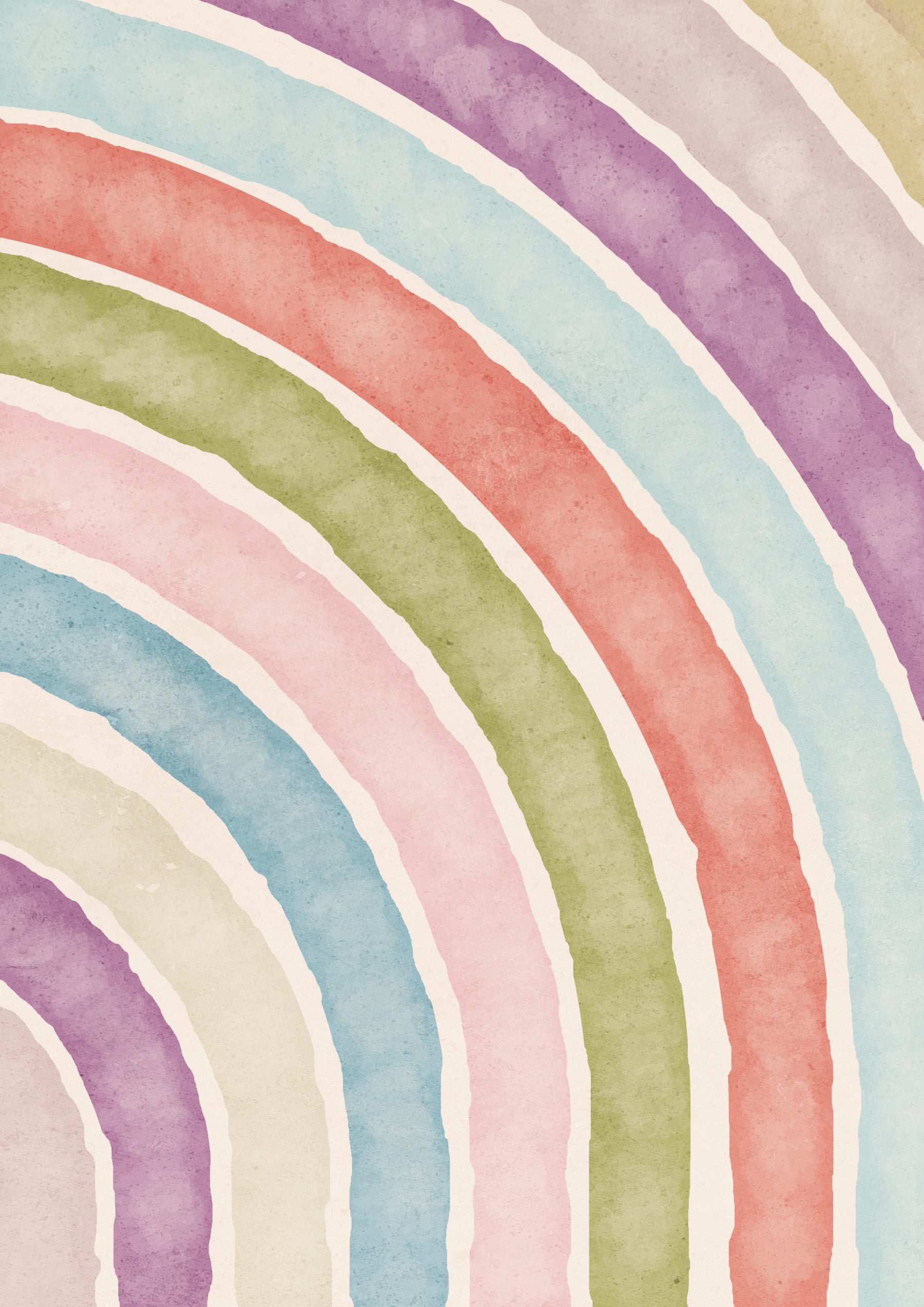 Modern Minimalist Rainbow Wall Mural in your room — zoomed