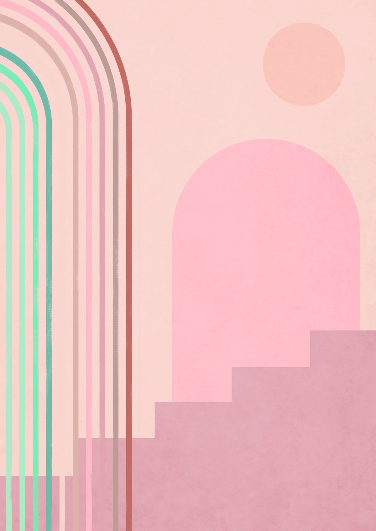 Sunrise Steps Wall Mural in your room — zoomed