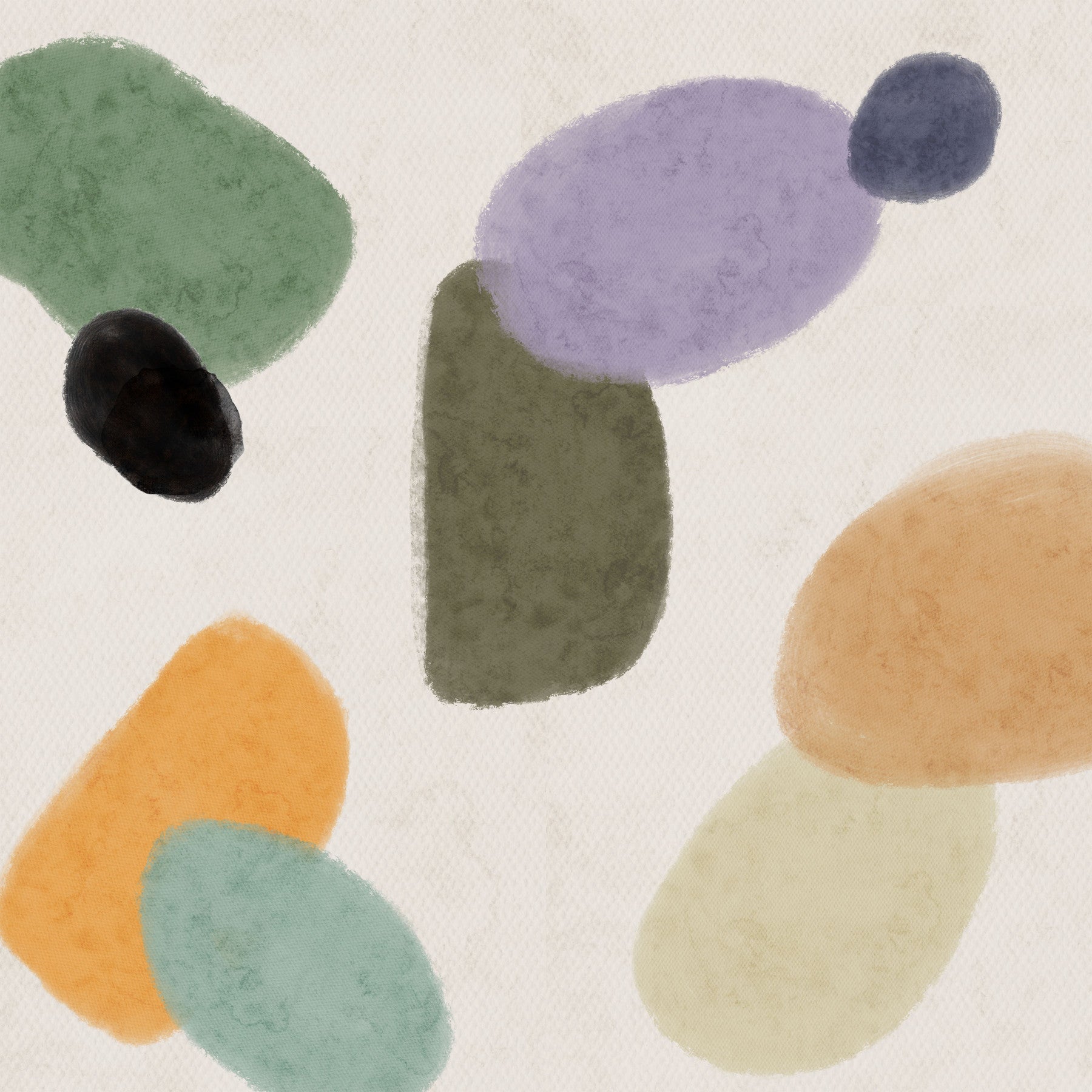 Pastel Stone Shapes Wall Mural in your room — zoomed