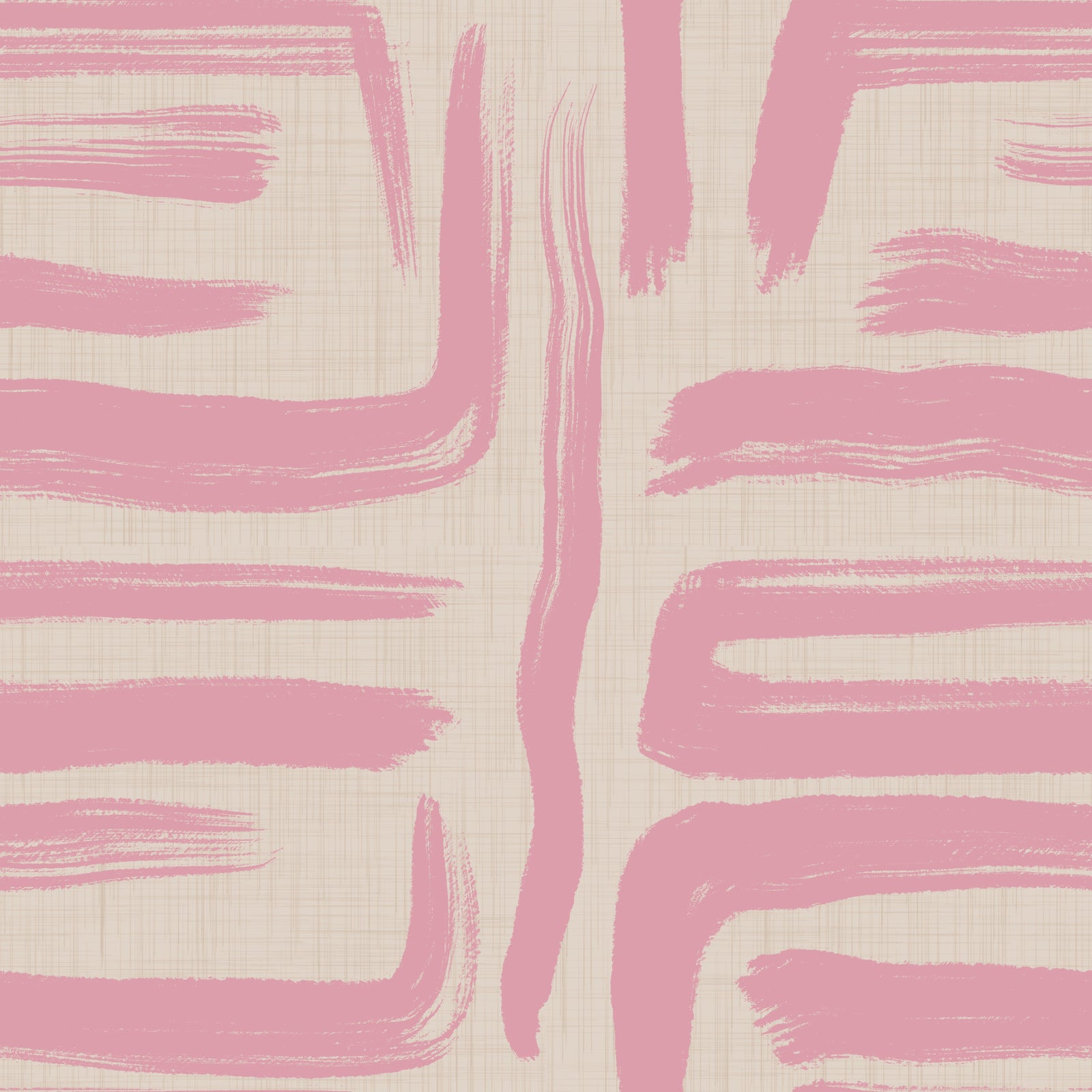 Blush Brushstrokes - Abstract Mid Century Modern Wallpaper⁠