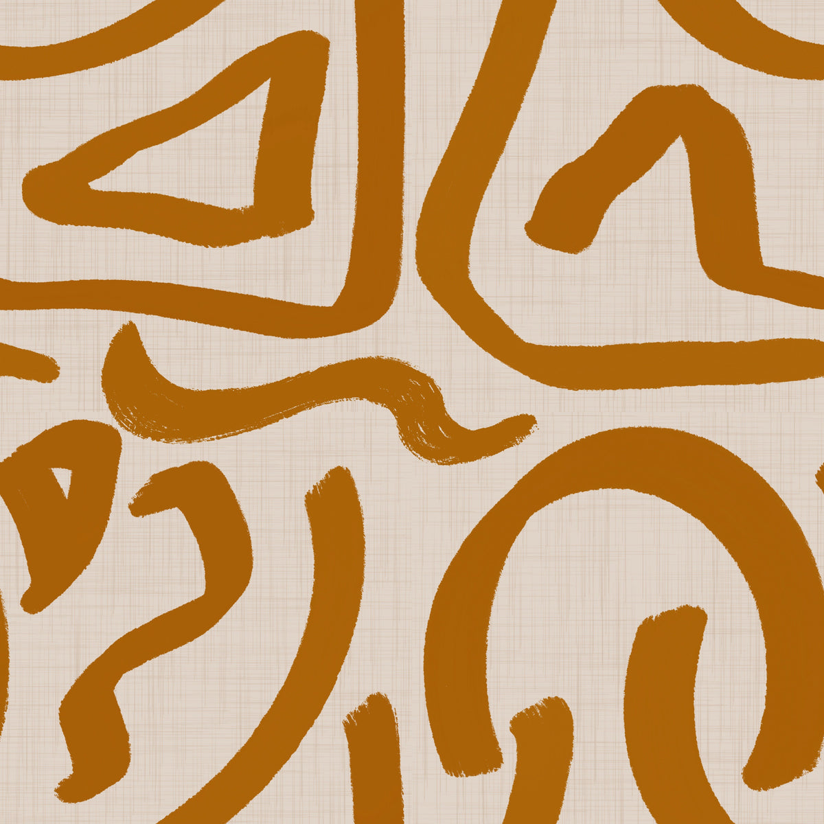Retro Terra Scribbles - Abstract Mid Century Brush Wallpaper⁠ in your room