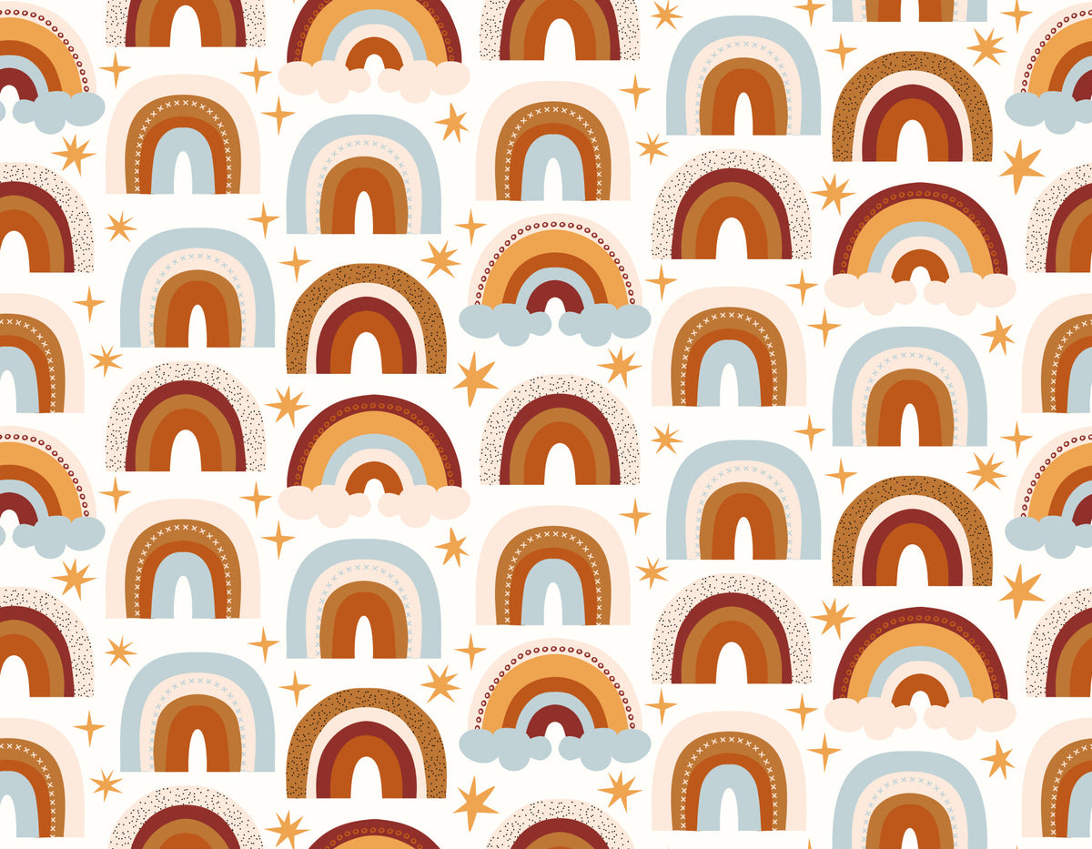 Happy Rainbow Hues Wallpaper⁠ in your room — zoomed