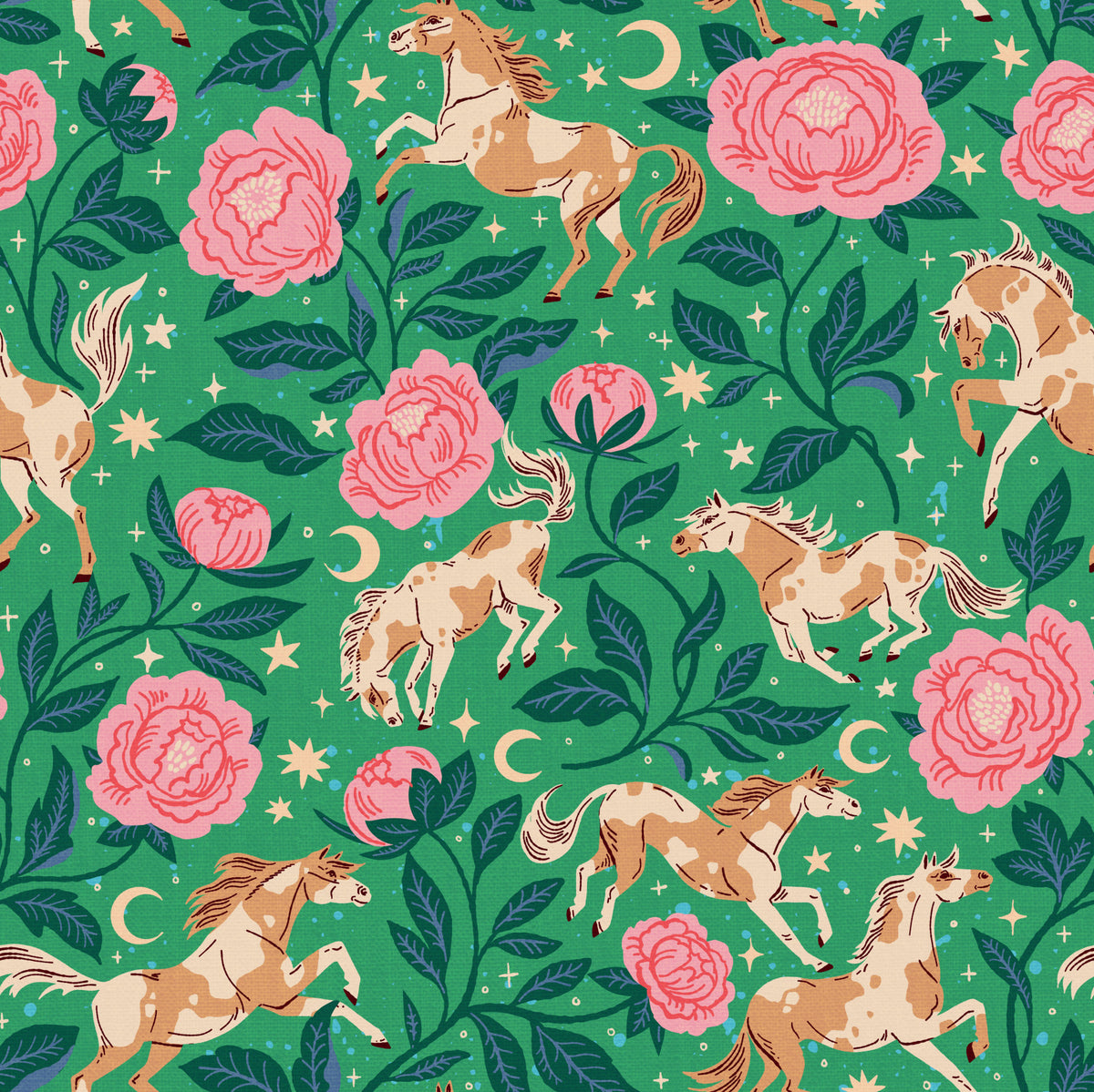 Ponies and Peonies Wild West Americana-08 Wallpaper⁠ in your room