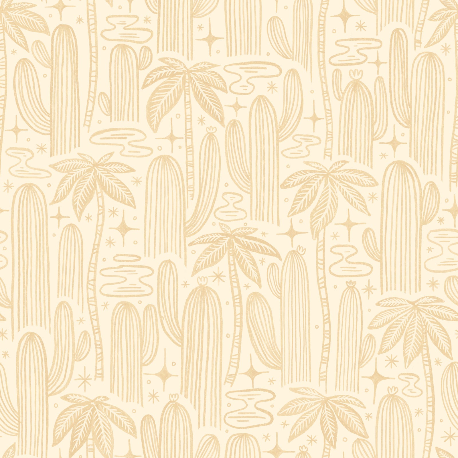 Saguaro Starlight Offwhite white Wallpaper⁠