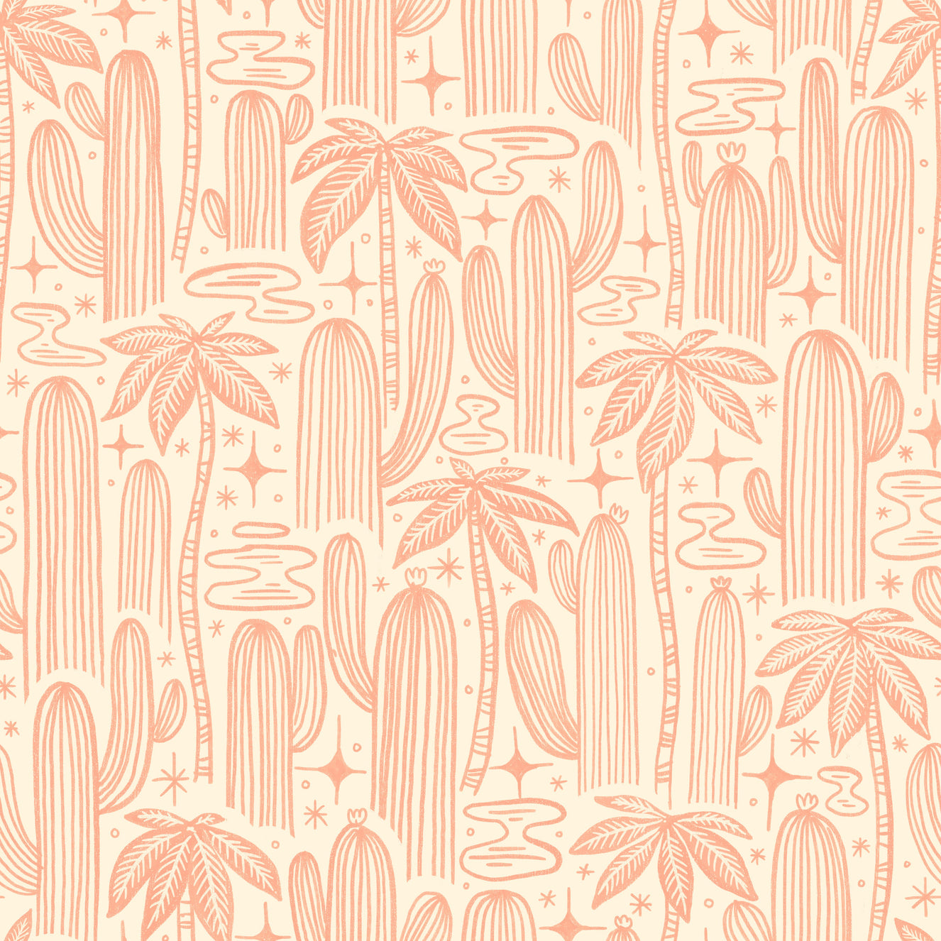 Saguaro Starlight Offwhite Wallpaper⁠
