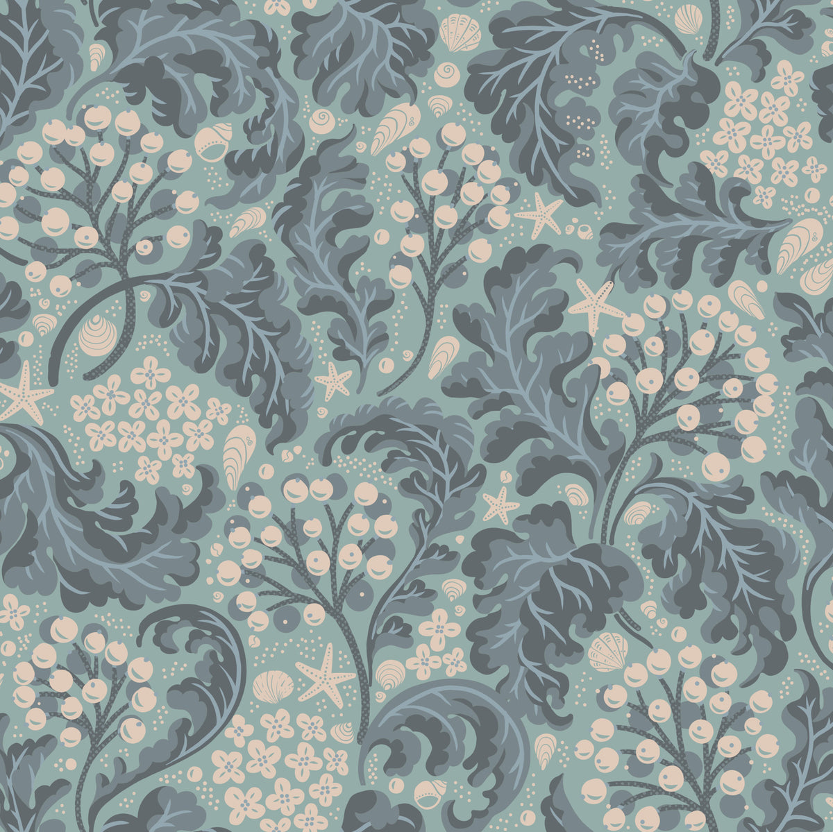 Sea Kale - Aquatic Turquoise Wallpaper⁠ in your room — zoomed